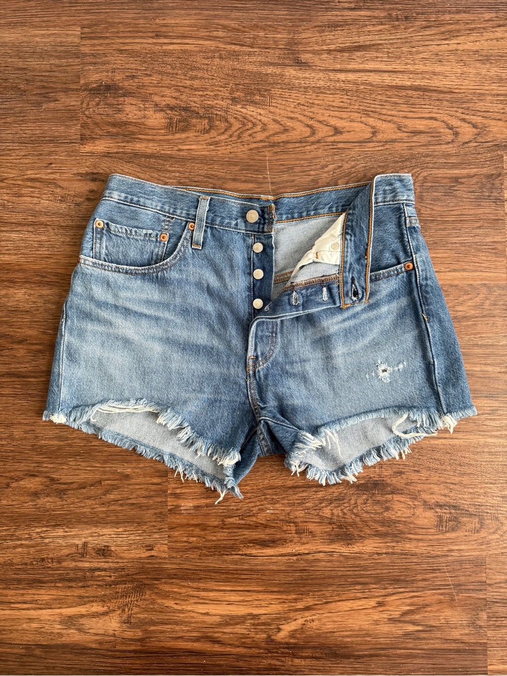Levi’s 501 Revolve Original Mid Short Denim Jeans Size 30 in - Picture 2 of 7